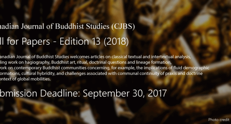 Canadian Journal of Buddhist Studies CFP 13th edition