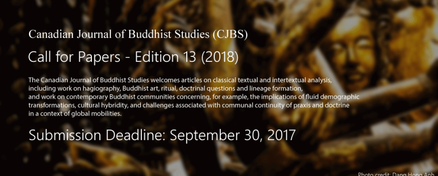 Canadian Journal of Buddhist Studies CFP 13th edition